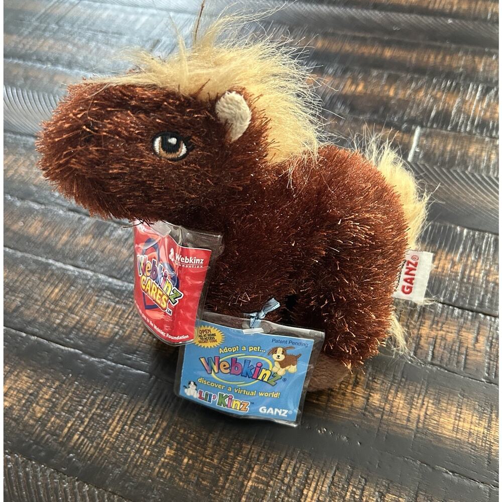 Ganz Webkinz Lil Kinz Horse HS103 Brown Plush Stuffed Animal Sealed Code Retired